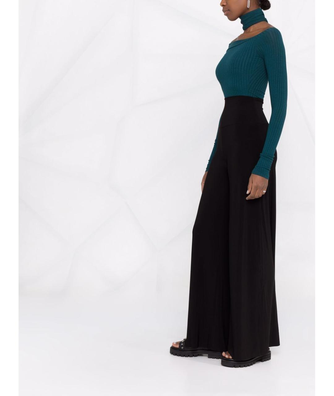 NORMA KAMALI Черные полиэстеровые прямые брюки, фото 2