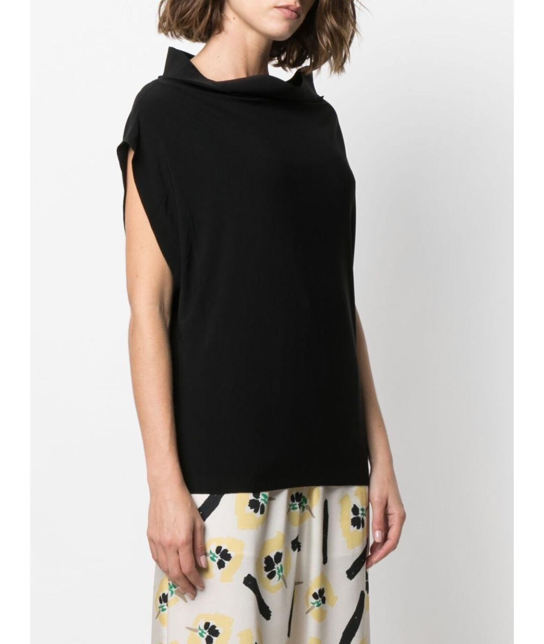 NORMA KAMALI Черная полиэстеровая майка, фото 2