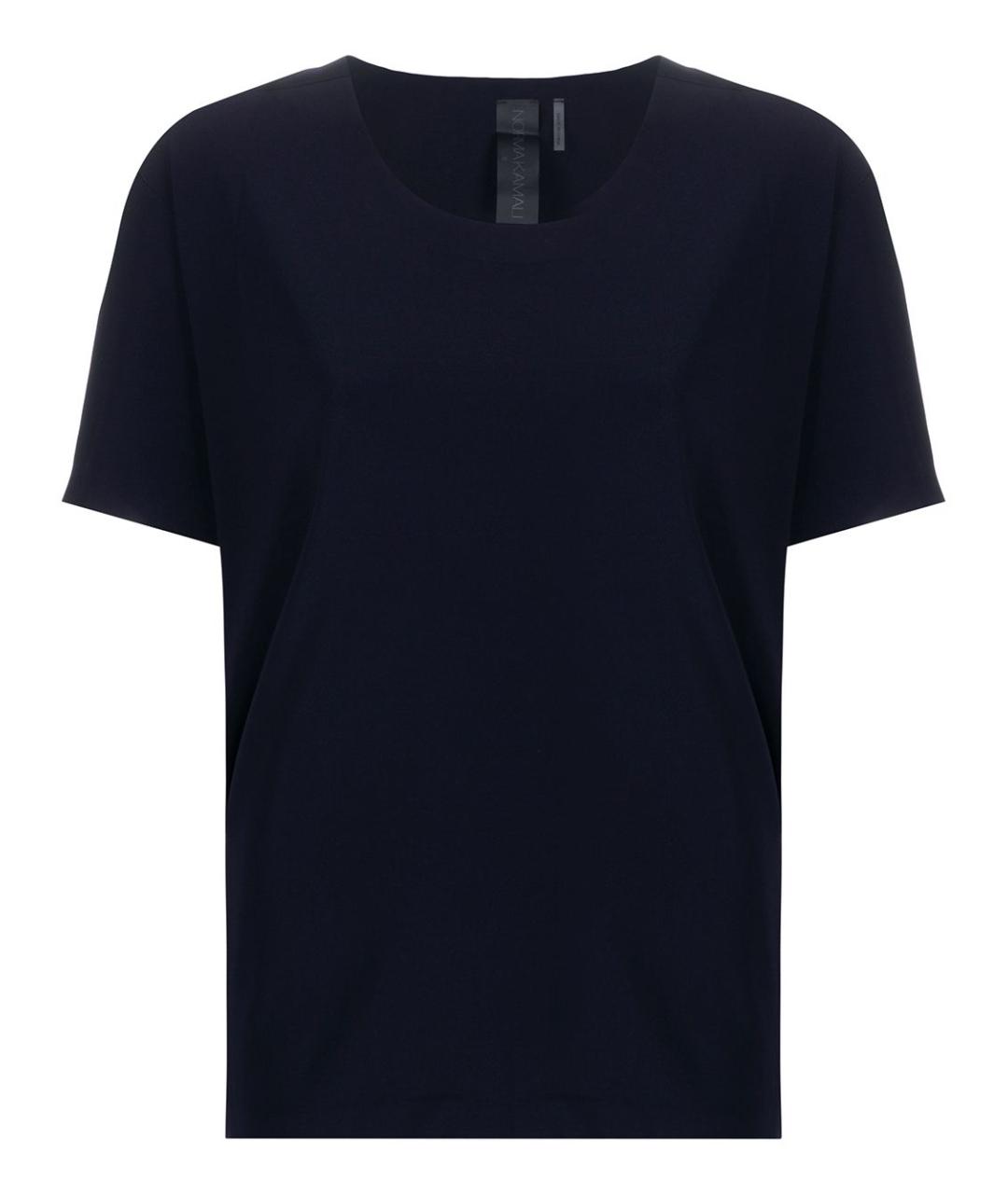 NORMA KAMALI Синяя полиэстеровая футболка, фото 1