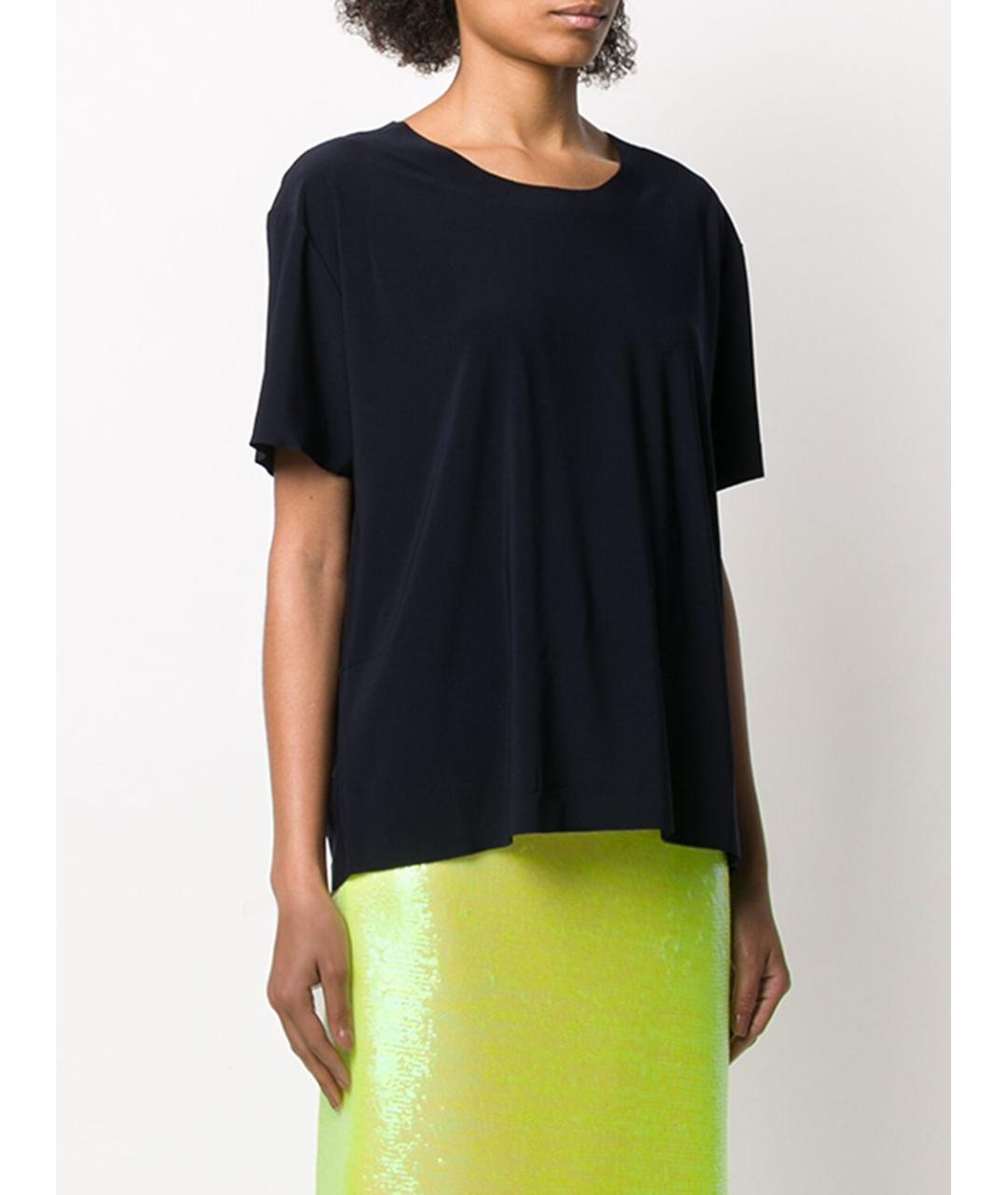 NORMA KAMALI Синяя полиэстеровая футболка, фото 4
