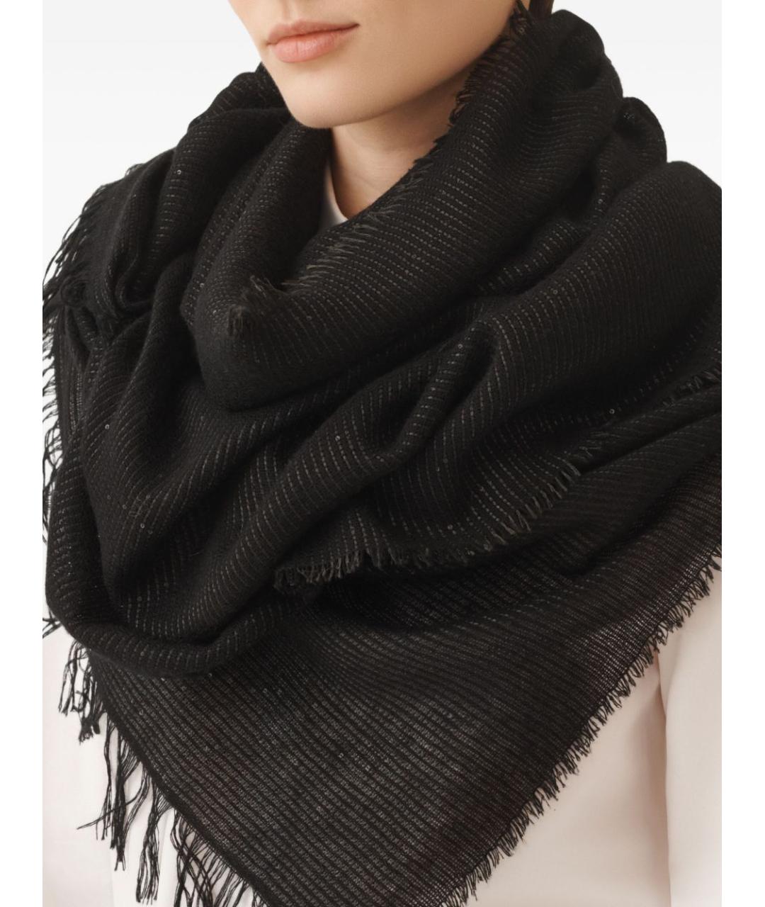 FABIANA FILIPPI Черный кашемировый шарф, фото 3
