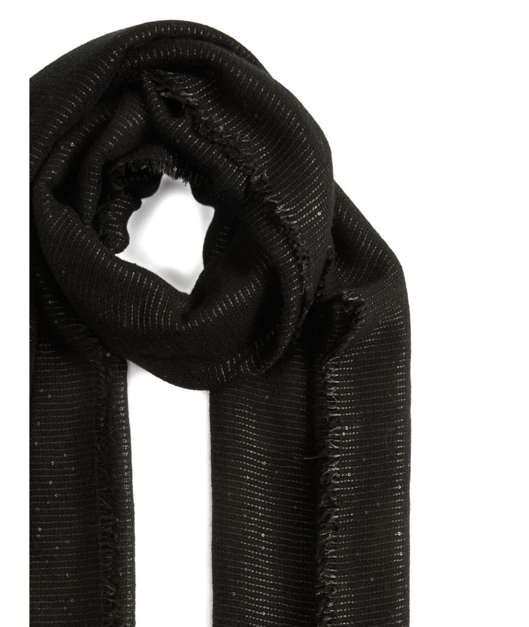 FABIANA FILIPPI Черный кашемировый шарф, фото 2