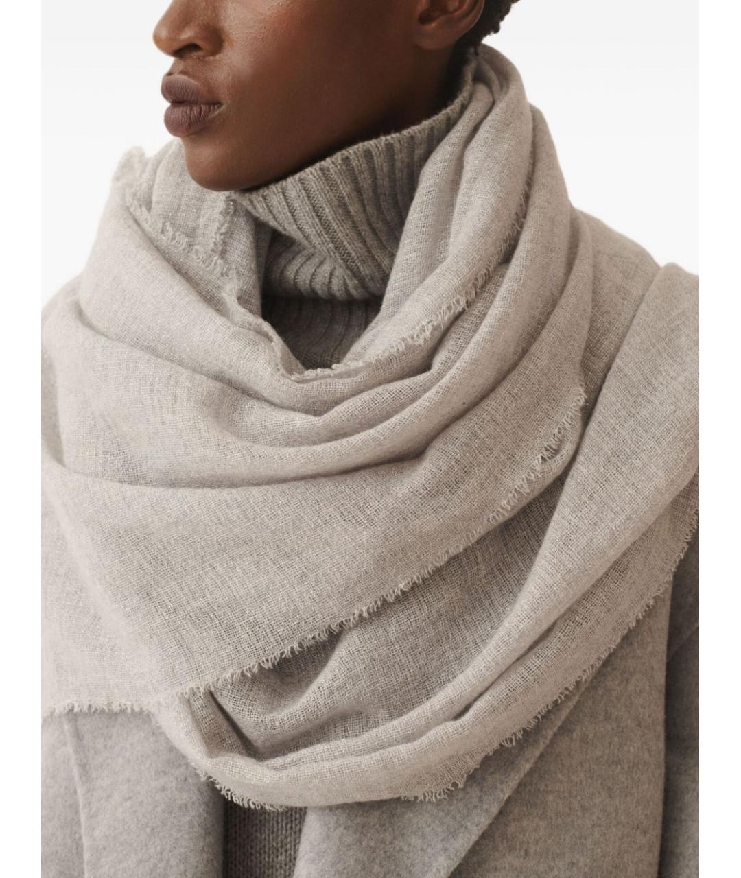 FABIANA FILIPPI Серый кашемировый шарф, фото 2