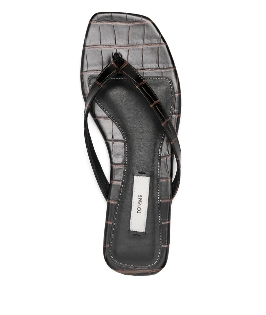 TOTEME Коричневые кожаные шлепанцы, фото 4