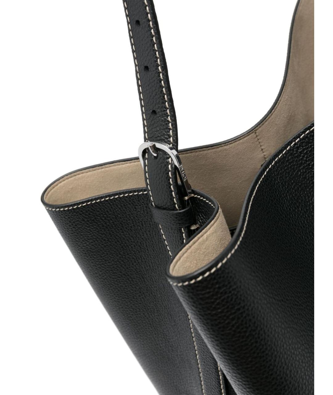 TOTEME Черная кожаная сумка тоут, фото 3