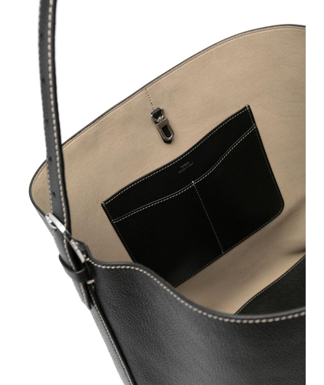 TOTEME Черная кожаная сумка тоут, фото 4