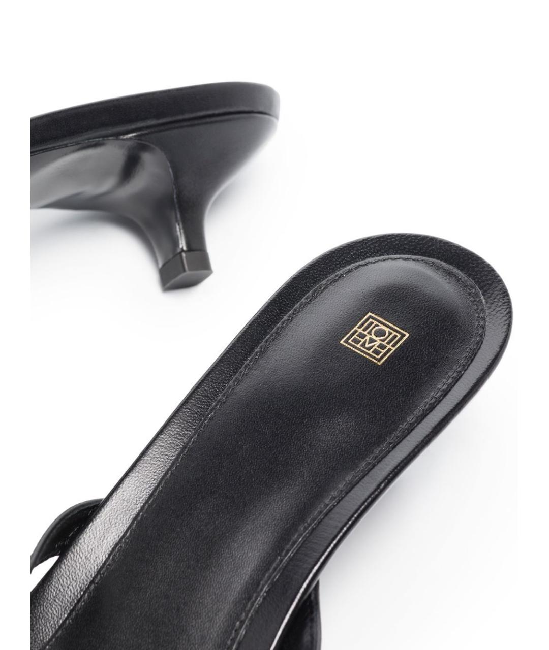 TOTEME Черные кожаные мюли, фото 3