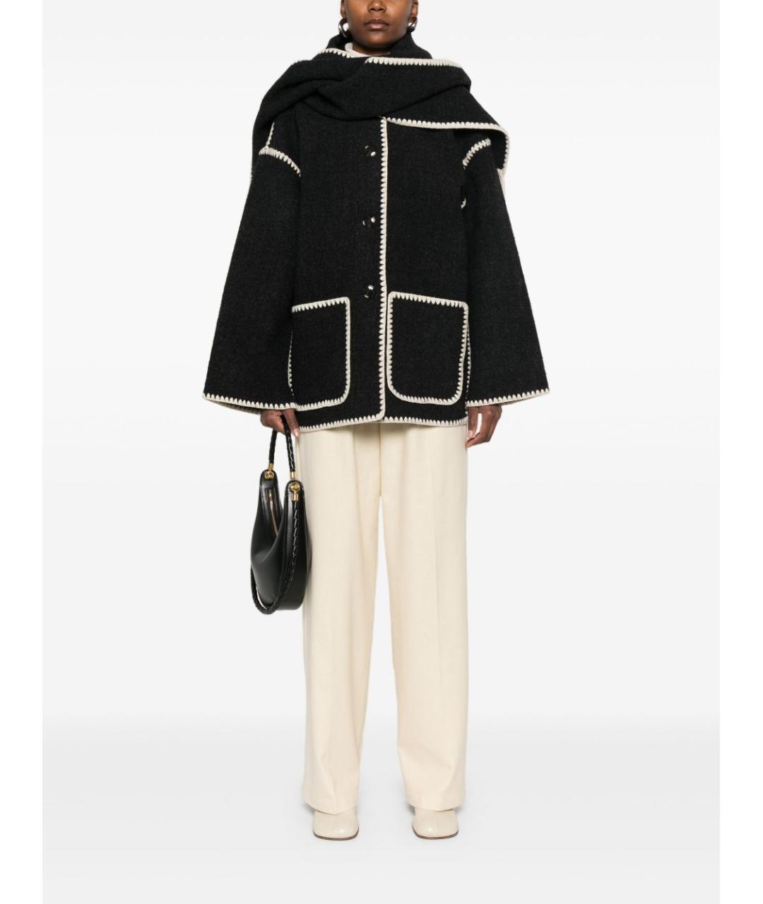 TOTEME Черное шерстяное пальто, фото 5