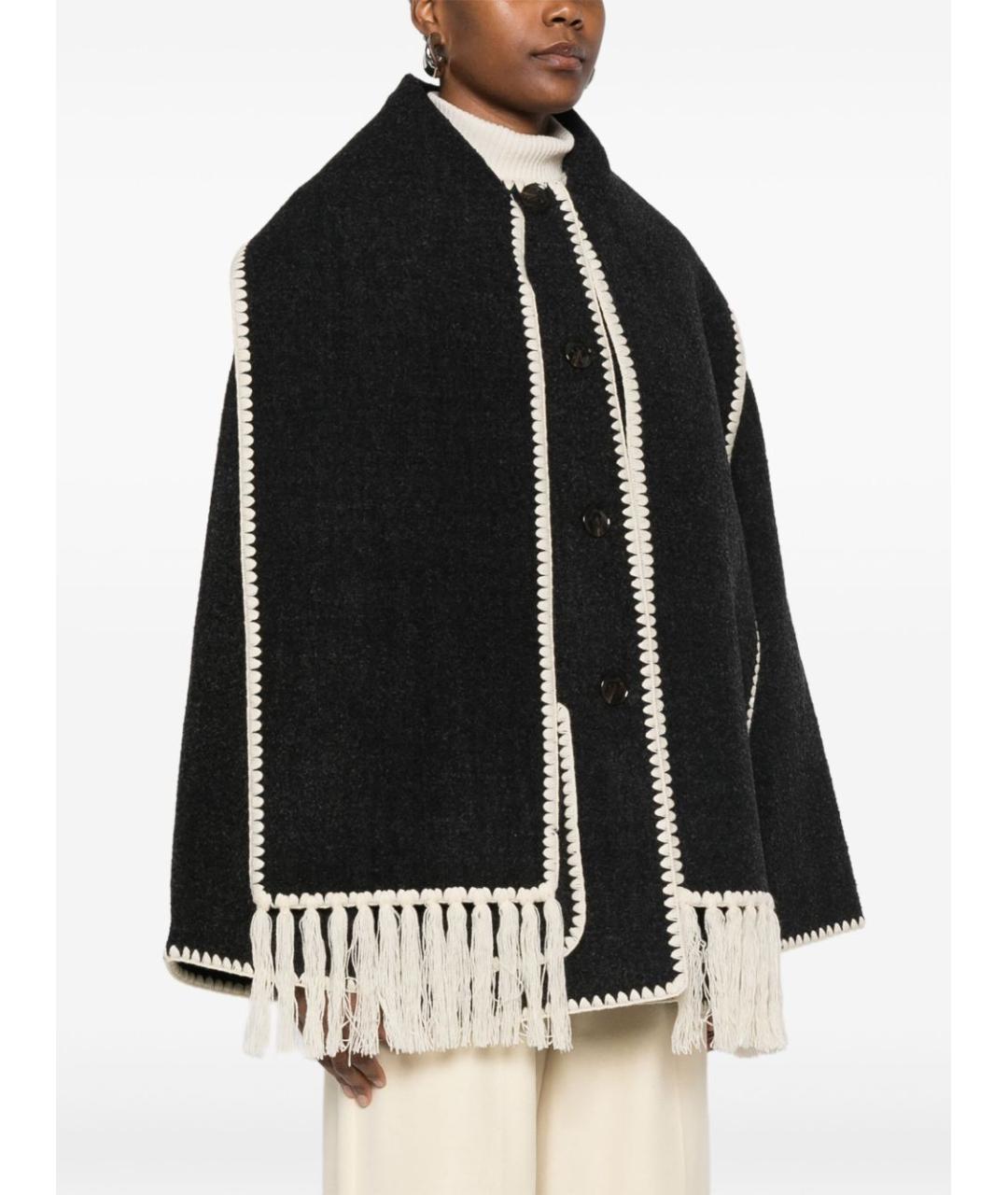 TOTEME Черное шерстяное пальто, фото 2