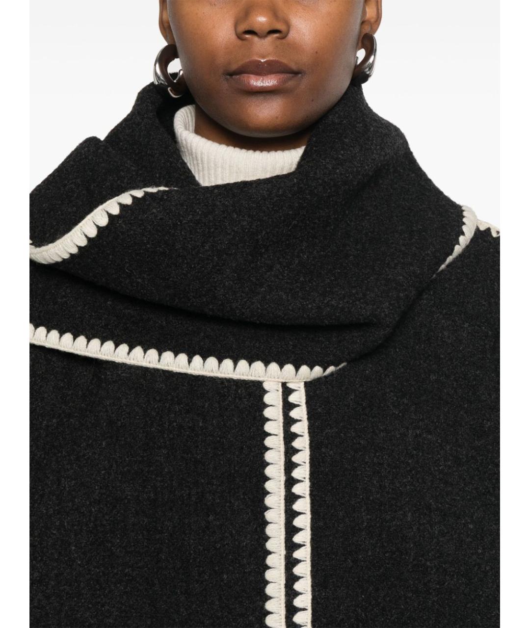 TOTEME Черное шерстяное пальто, фото 3