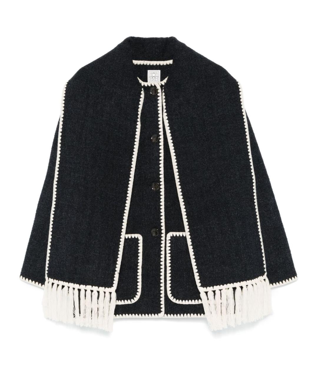 TOTEME Черное шерстяное пальто, фото 1