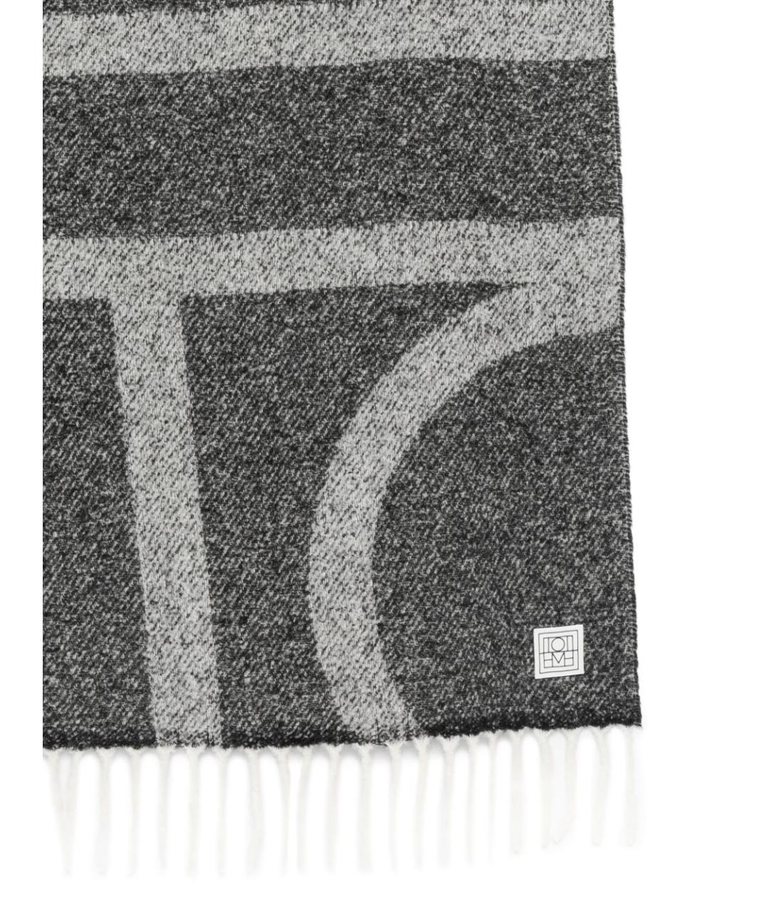 TOTEME Серый шерстяной шарф, фото 3