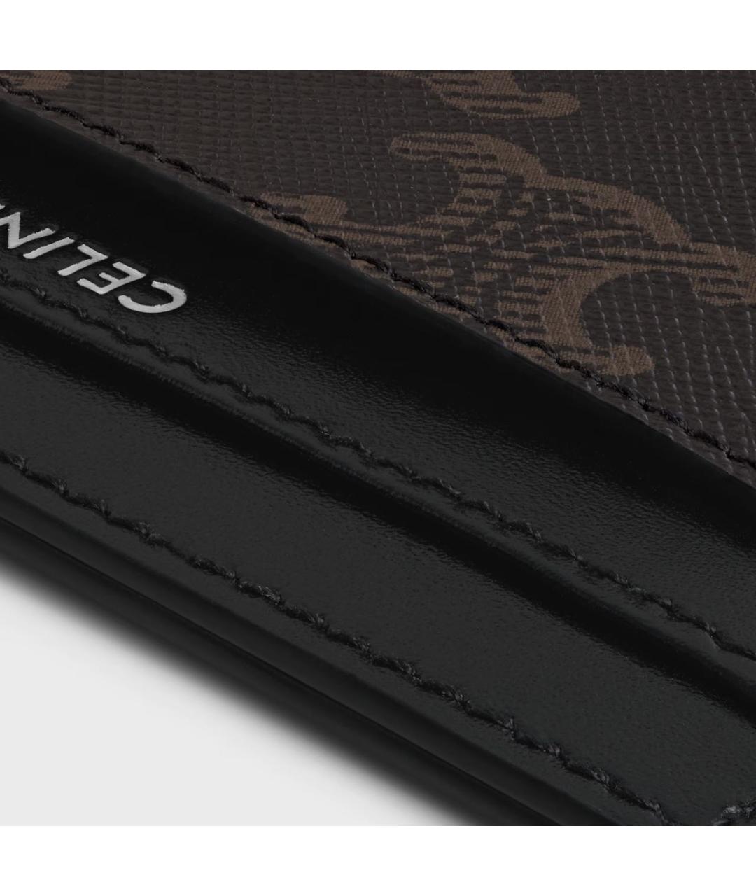 CELINE Коричневый кожаный кардхолдер, фото 4