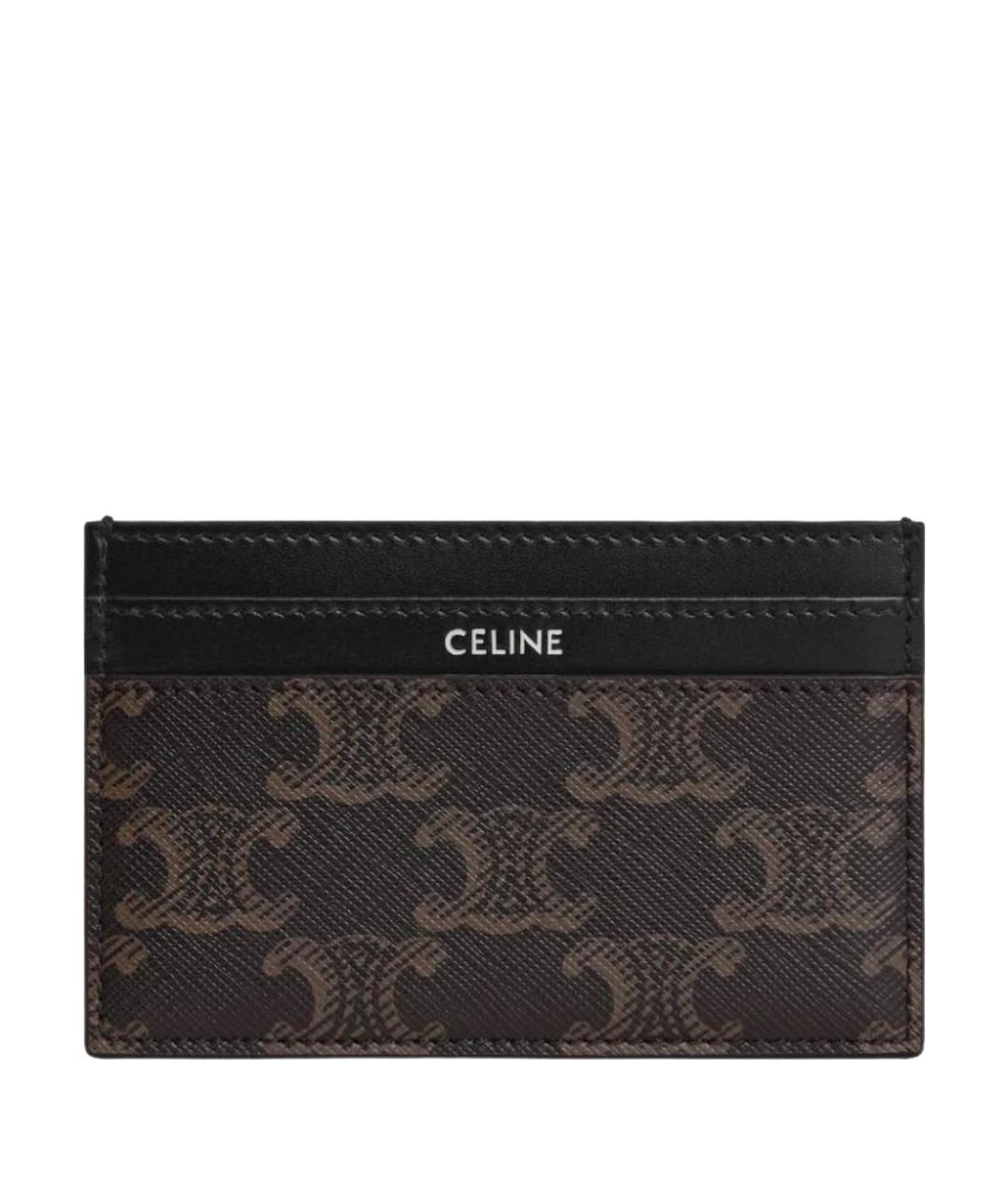 CELINE Коричневый кожаный кардхолдер, фото 1
