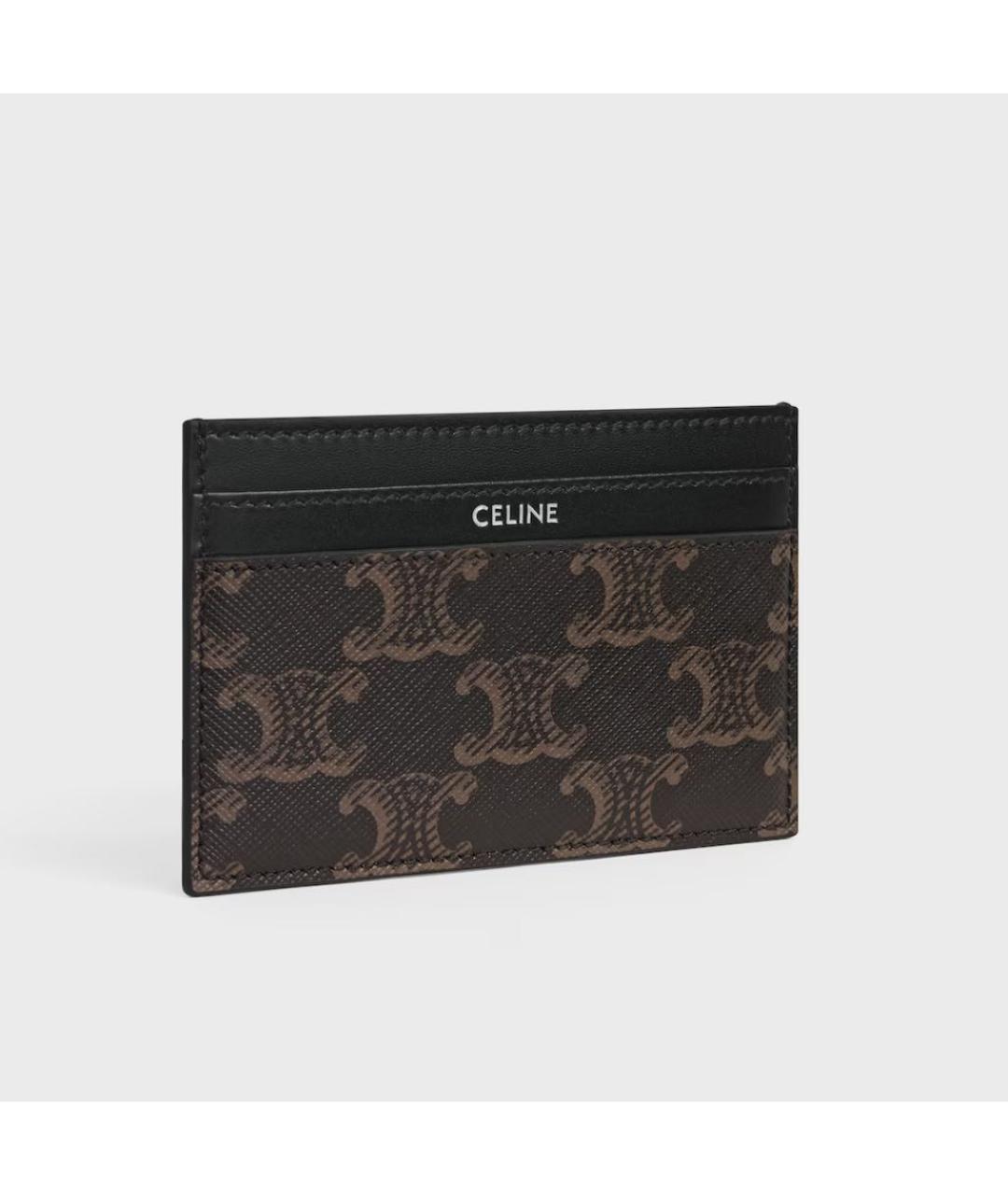 CELINE Коричневый кожаный кардхолдер, фото 2