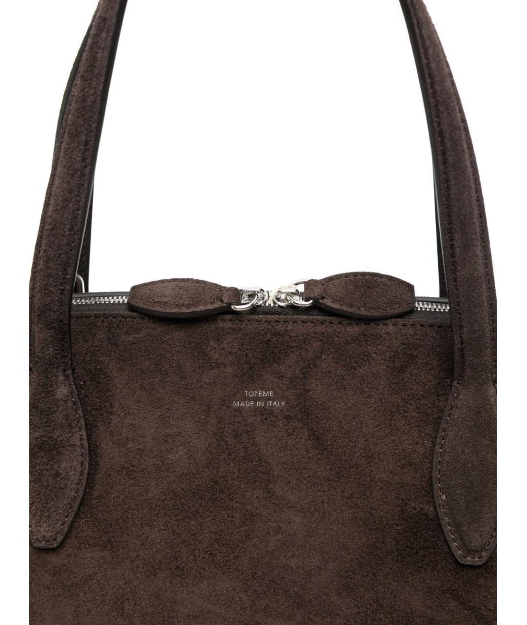 TOTEME Коричневая замшевая сумка тоут, фото 2