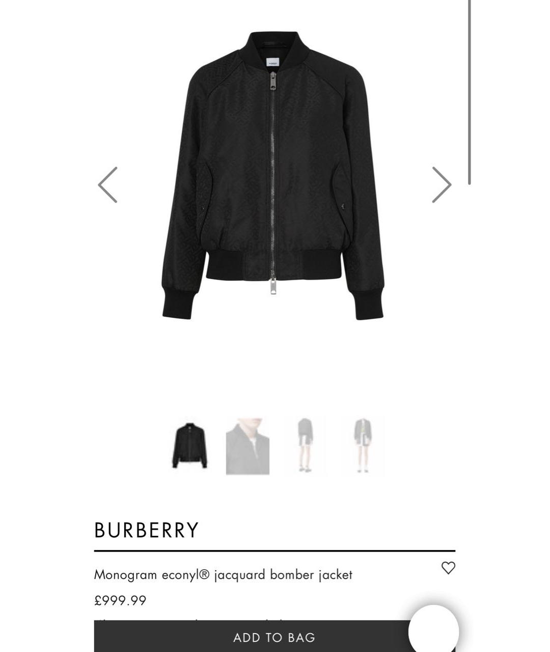 BURBERRY Черная хлопковая куртка, фото 2