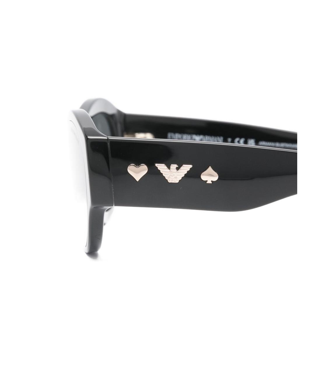 EMPORIO ARMANI Черные пластиковые солнцезащитные очки, фото 2