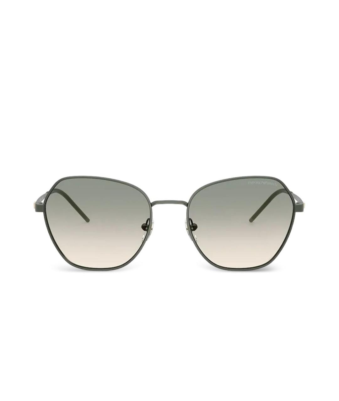EMPORIO ARMANI Серые металлические солнцезащитные очки, фото 1