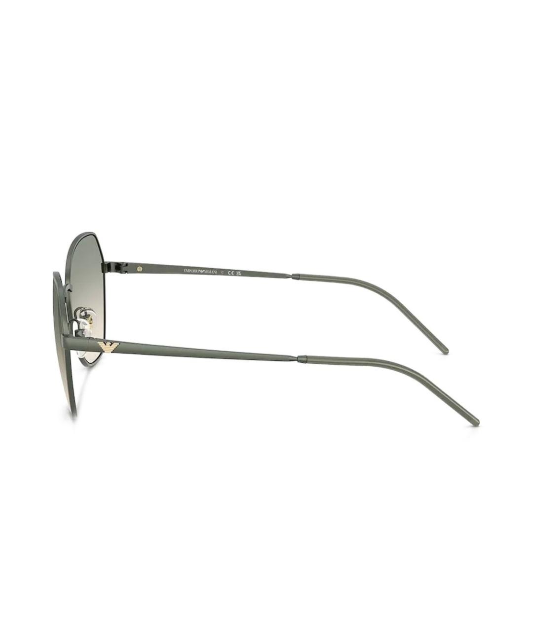 EMPORIO ARMANI Серые металлические солнцезащитные очки, фото 4