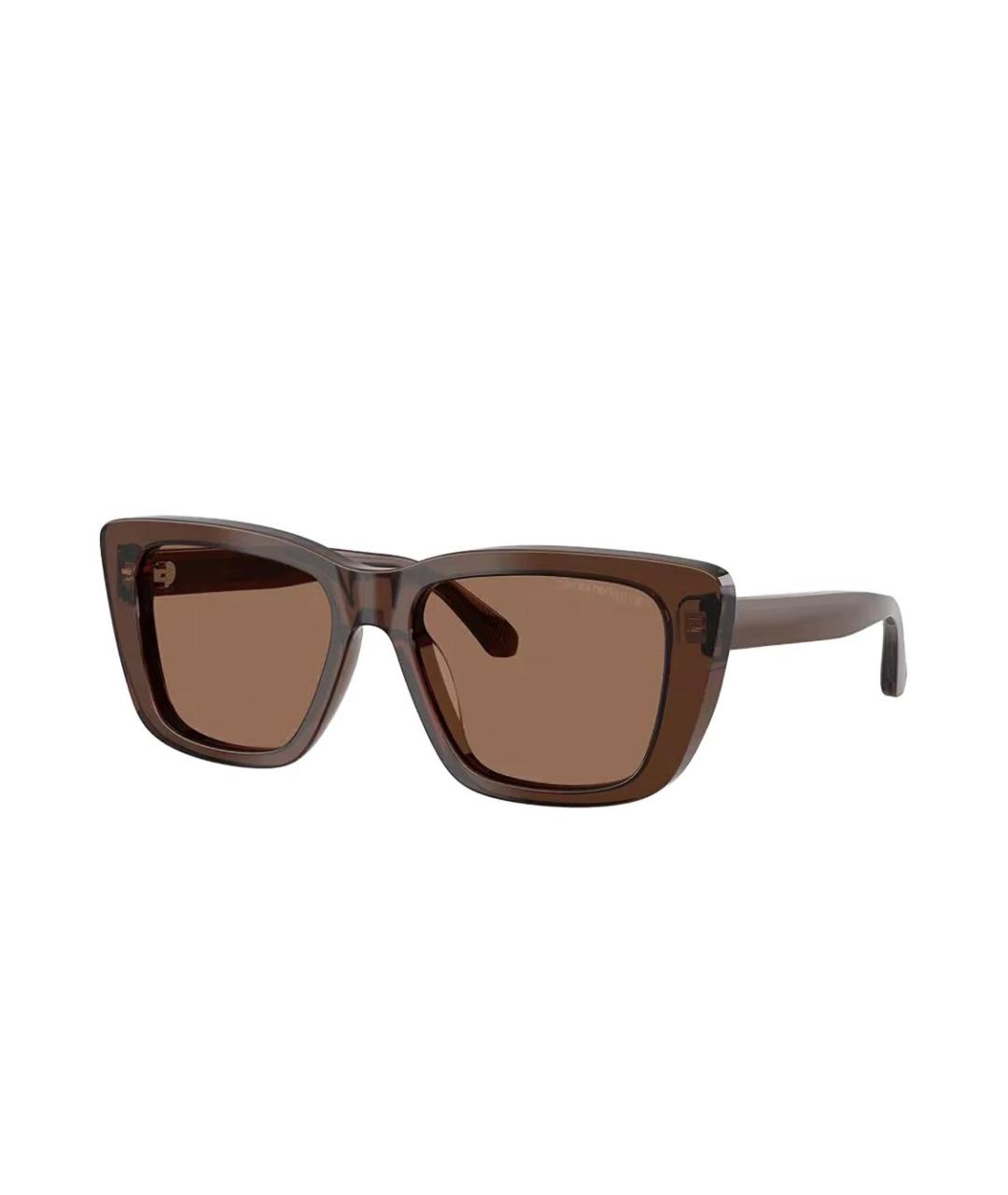 EMPORIO ARMANI Коричневые пластиковые солнцезащитные очки, фото 2