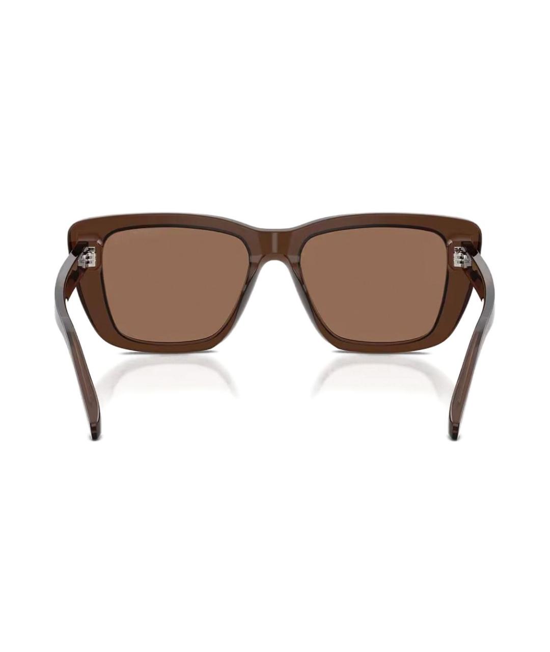 EMPORIO ARMANI Коричневые пластиковые солнцезащитные очки, фото 3