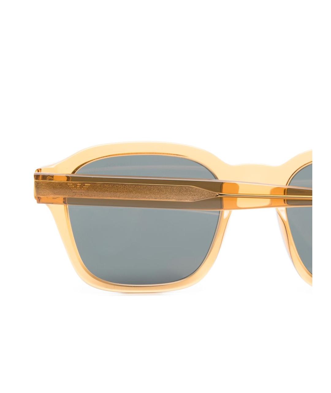 EMPORIO ARMANI Коричневые пластиковые солнцезащитные очки, фото 3