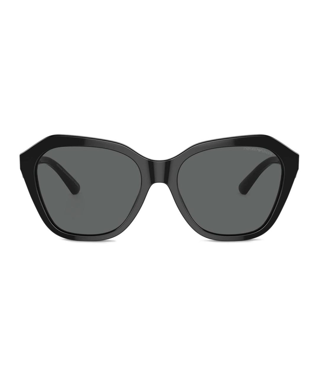 EMPORIO ARMANI Черные пластиковые солнцезащитные очки, фото 1