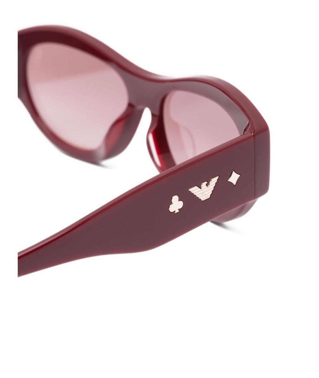 EMPORIO ARMANI Бордовые пластиковые солнцезащитные очки, фото 2