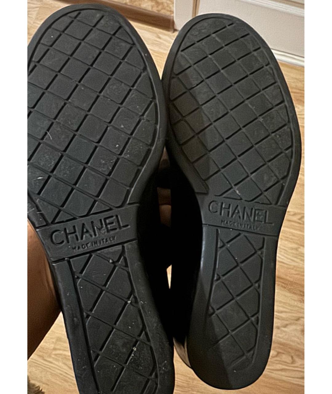 CHANEL Черные кожаные сапоги, фото 5