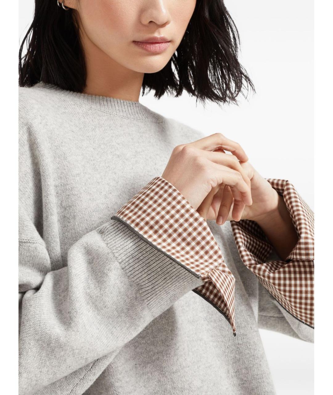 BRUNELLO CUCINELLI Серый кашемировый джемпер / свитер, фото 5