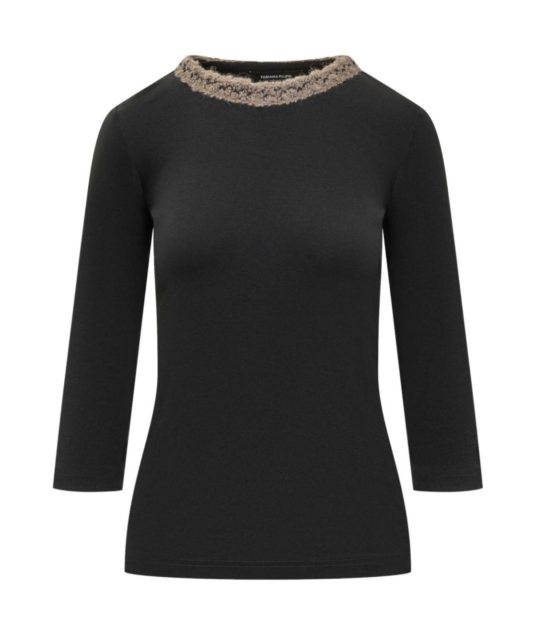 FABIANA FILIPPI Черный хлопковый джемпер / свитер, фото 1