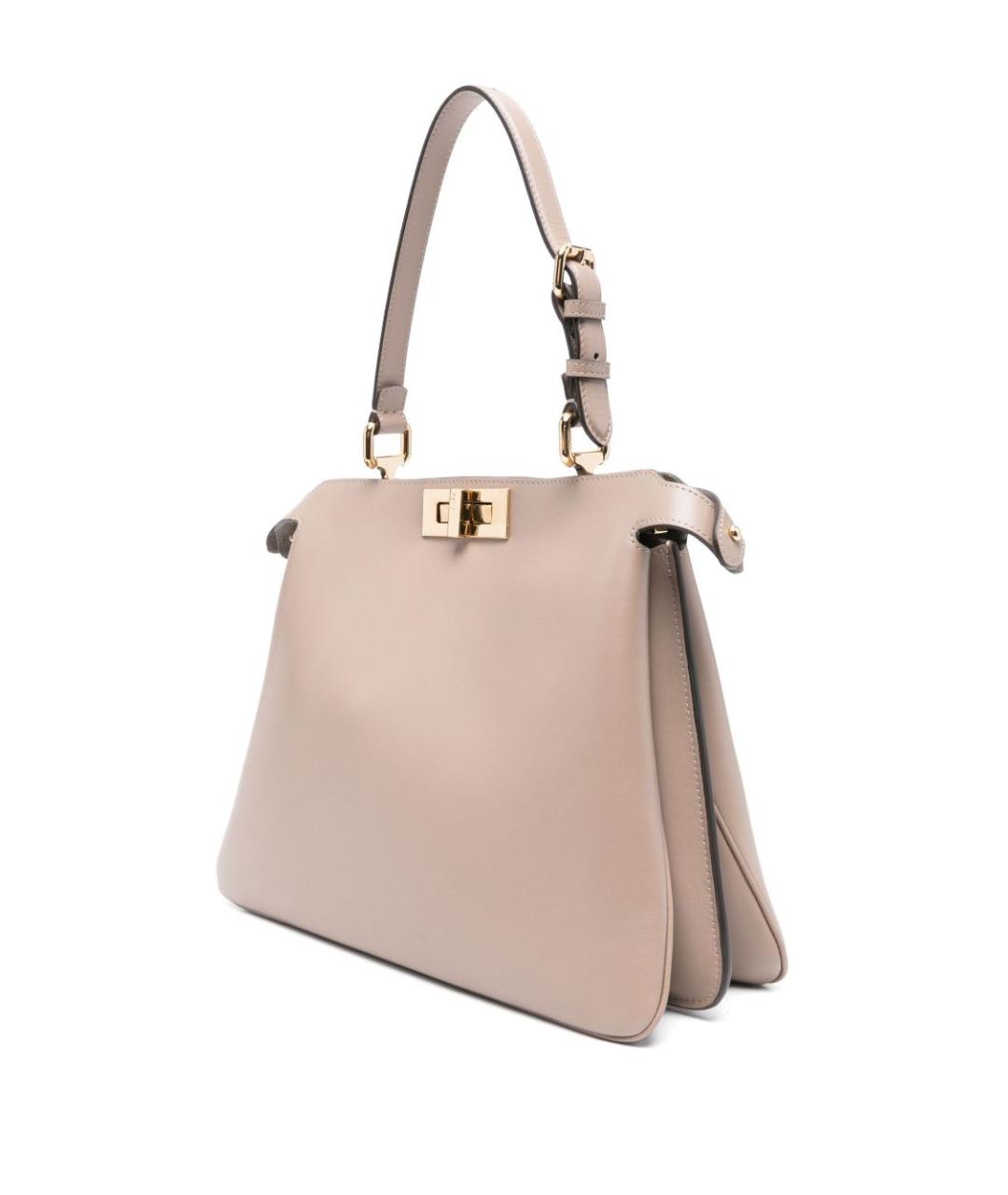 FENDI Бежевая кожаная сумка тоут, фото 3