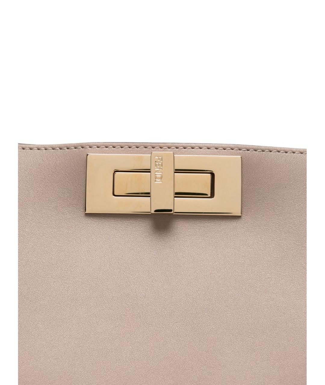 FENDI Бежевая кожаная сумка тоут, фото 2