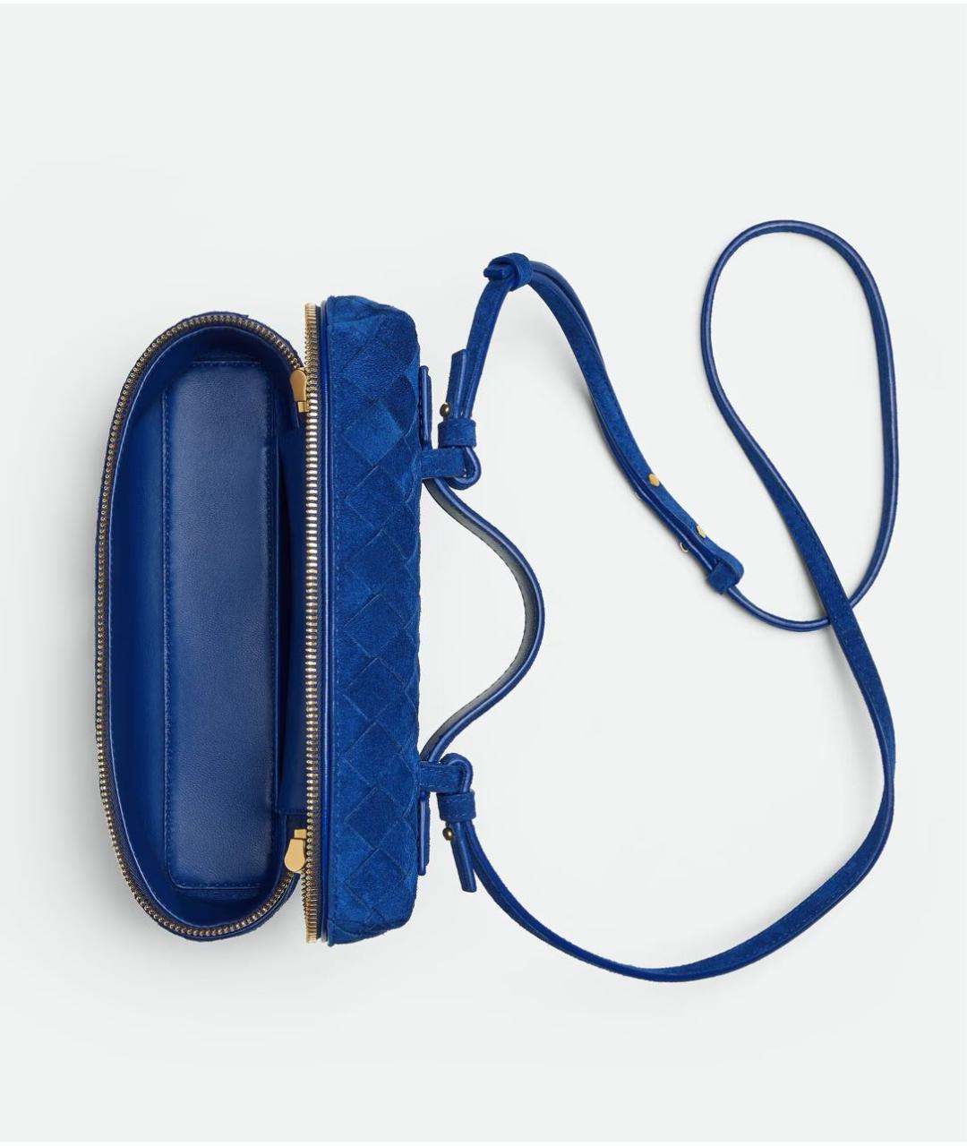 BOTTEGA VENETA Синяя кожаная сумка через плечо, фото 3