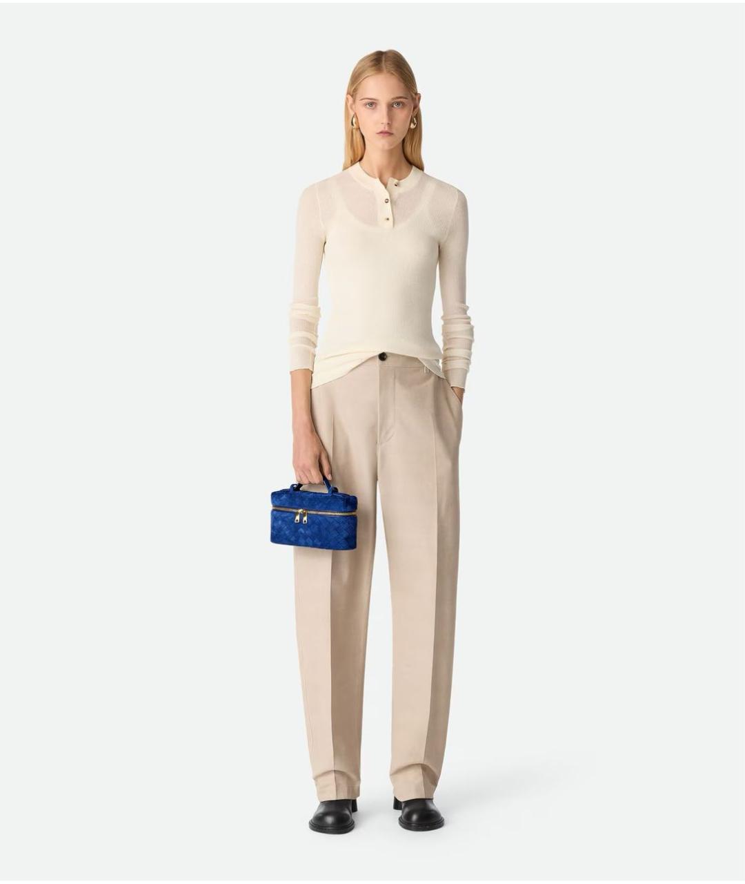 BOTTEGA VENETA Синяя кожаная сумка через плечо, фото 2