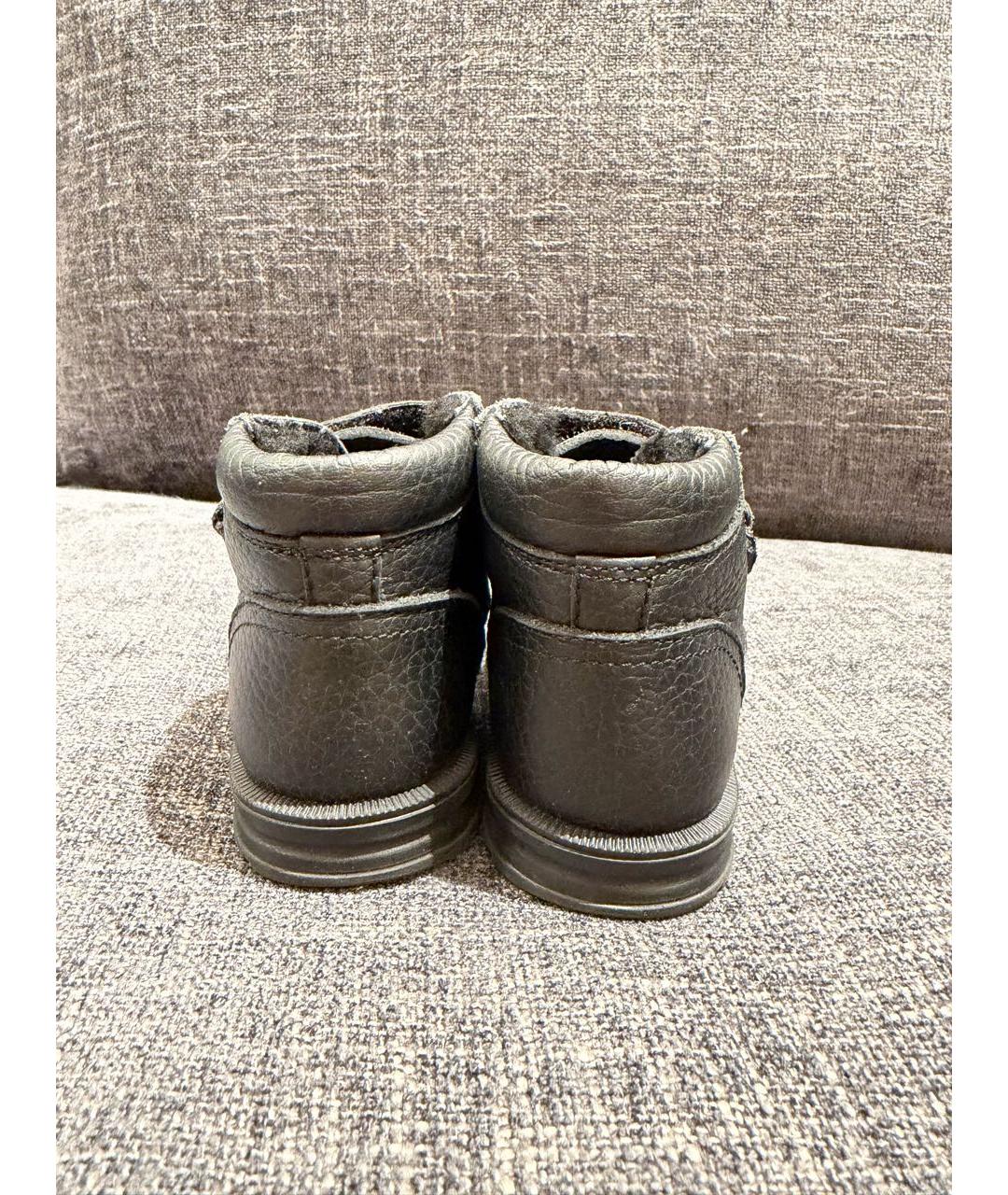 DOLCE & GABBANA KIDS Черные кожаные ботинки, фото 2