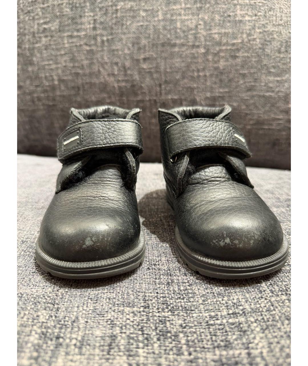 DOLCE & GABBANA KIDS Черные кожаные ботинки, фото 4