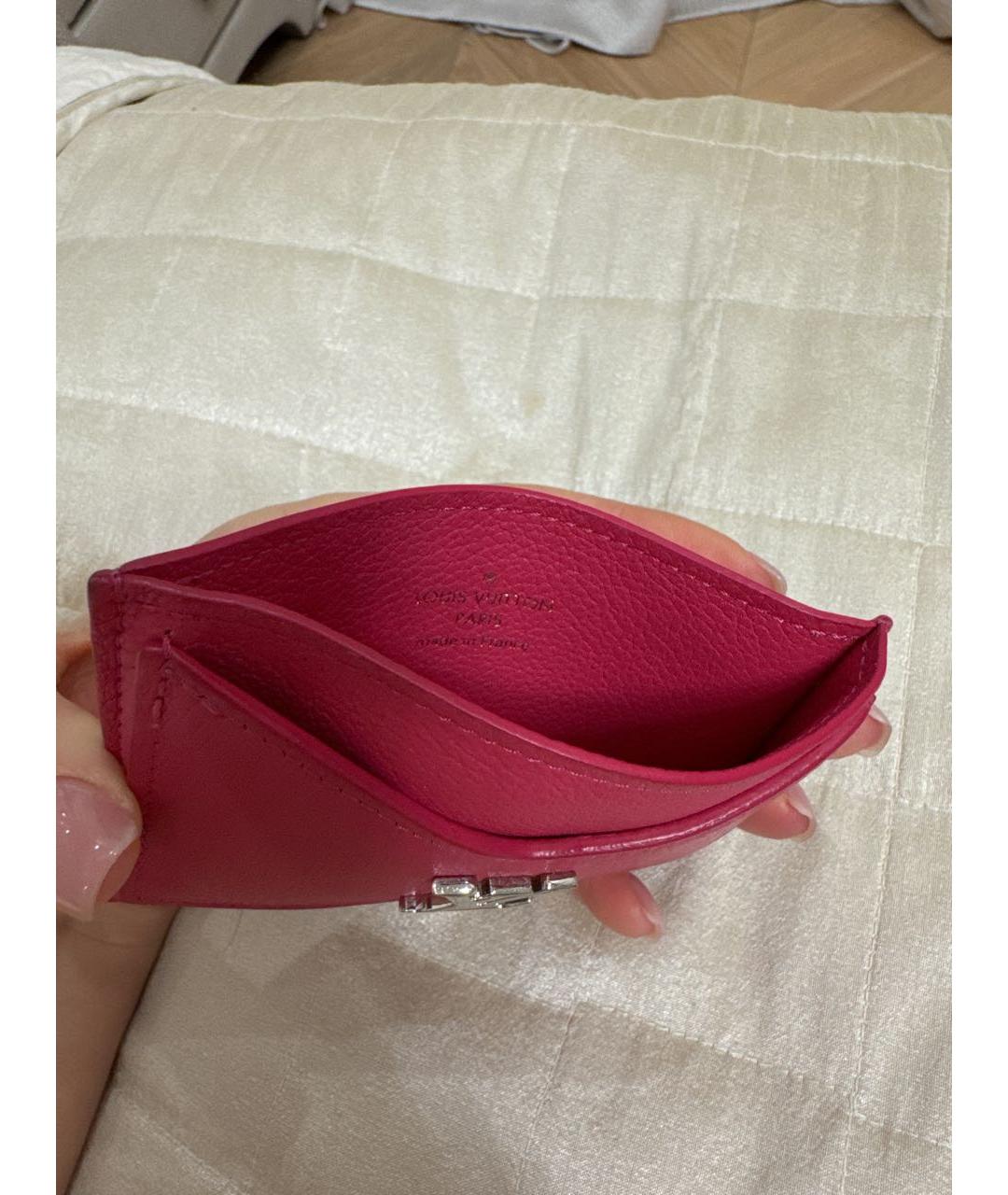 LOUIS VUITTON Фуксия кожаный кардхолдер, фото 3