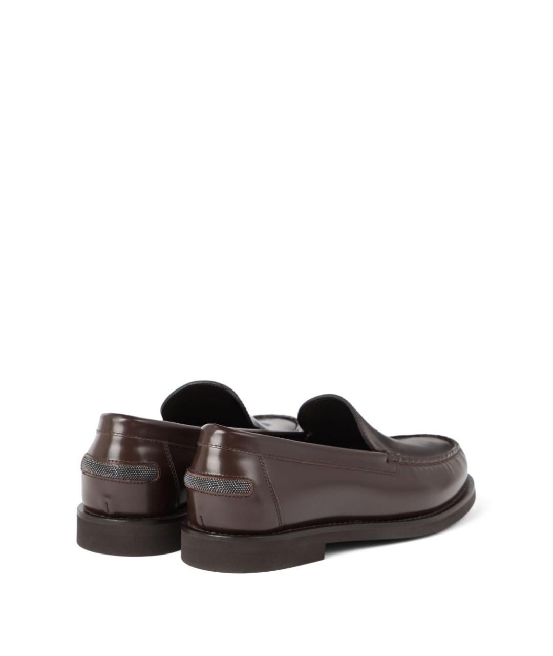 BRUNELLO CUCINELLI Коричневые кожаные лоферы, фото 5