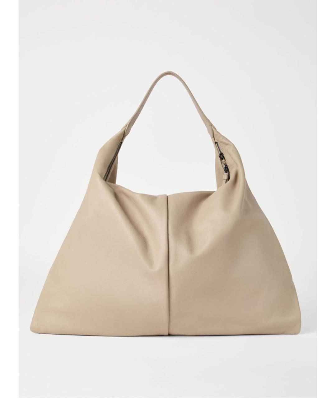 BRUNELLO CUCINELLI Бежевая кожаная сумка через плечо, фото 5