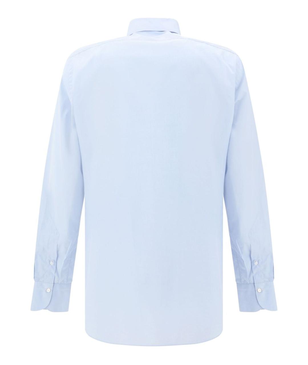 FINAMORE 1925 NAPOLI Голубая хлопковая кэжуал рубашка, фото 2