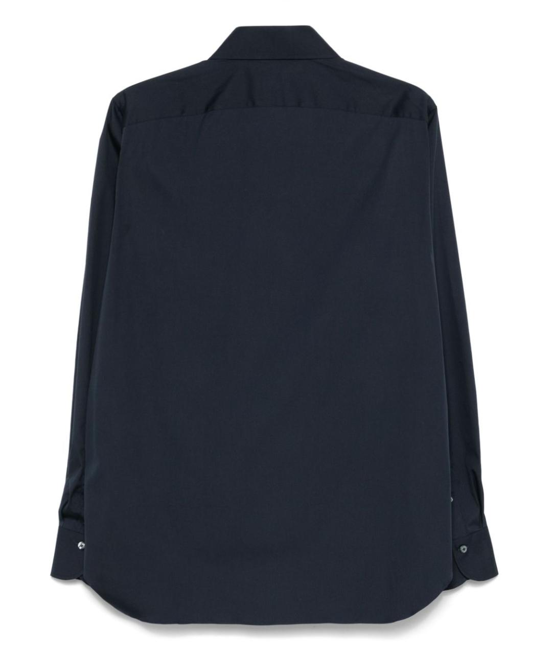 FINAMORE 1925 NAPOLI Синяя хлопко-полиэстеровая кэжуал рубашка, фото 2
