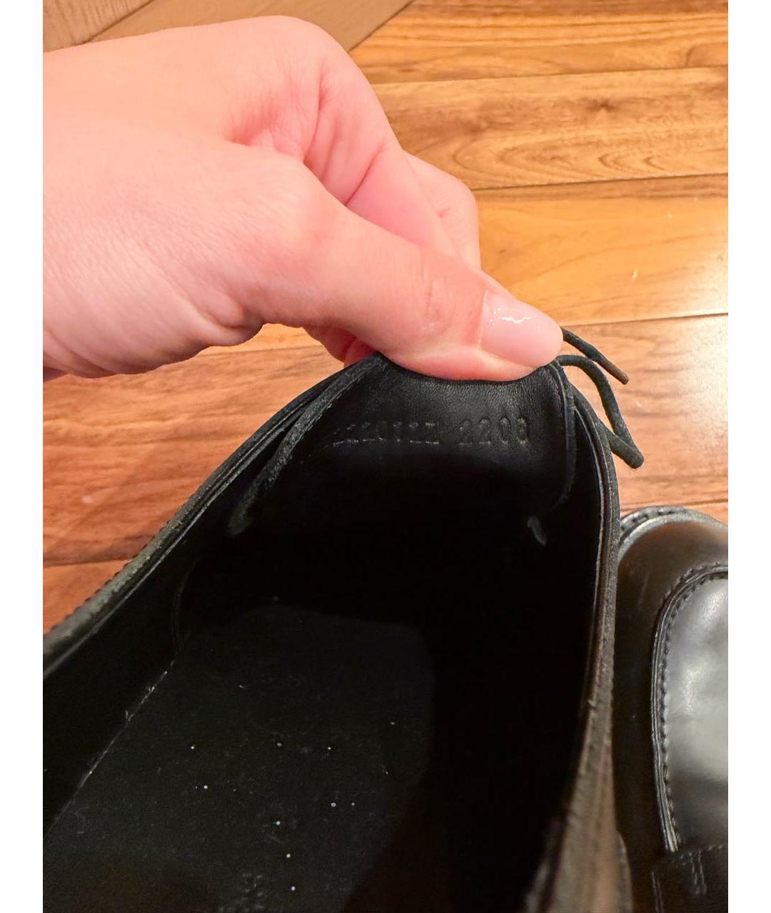 HERMES Черные кожаные брогги и оксфорды, фото 8