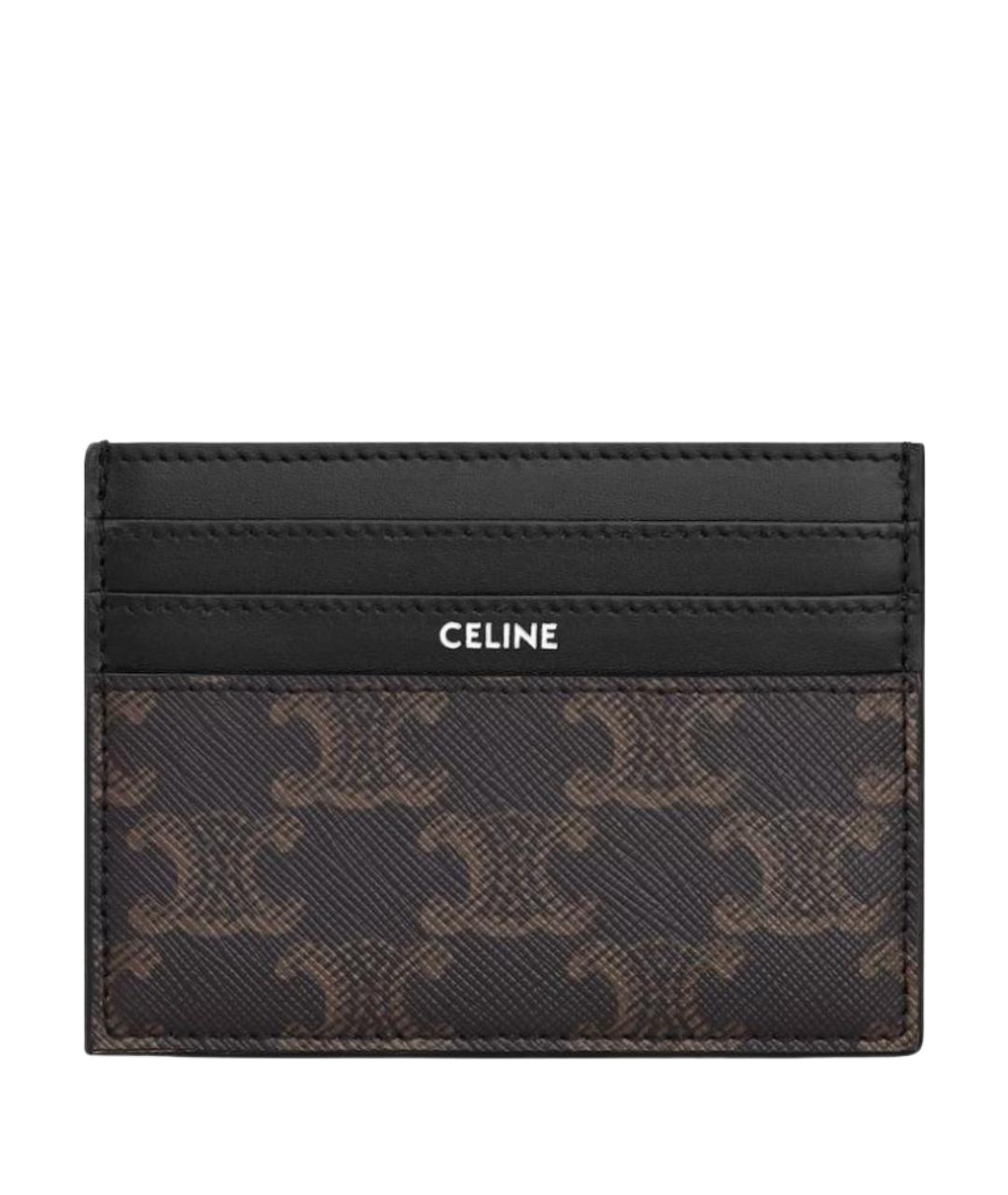 CELINE Коричневый кожаный кардхолдер, фото 1