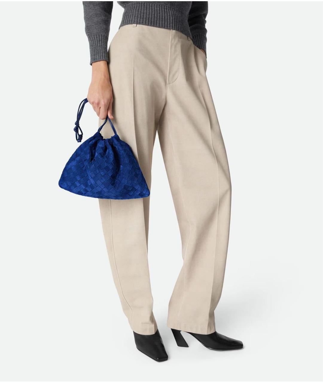 BOTTEGA VENETA Синяя кожаная сумка с короткими ручками, фото 2