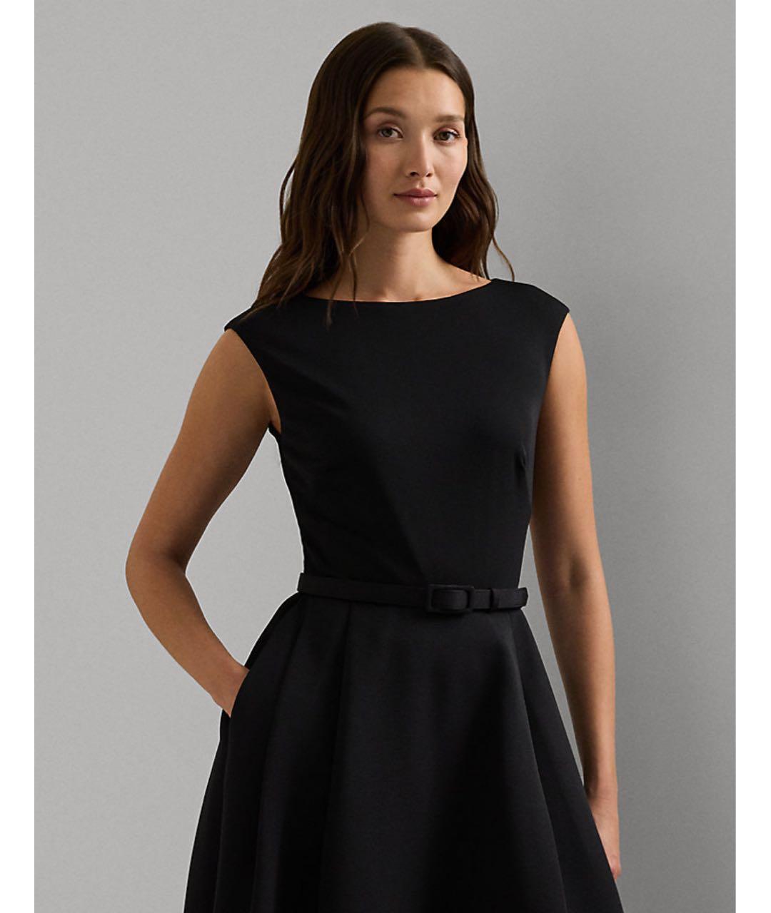 RALPH LAUREN Черное полиэстеровое коктейльное платье, фото 3