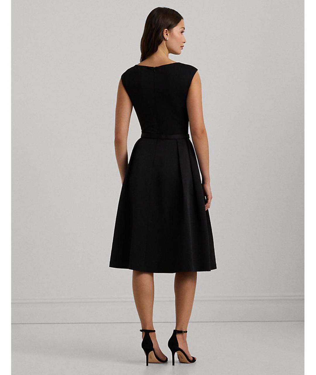 RALPH LAUREN Черное полиэстеровое коктейльное платье, фото 2