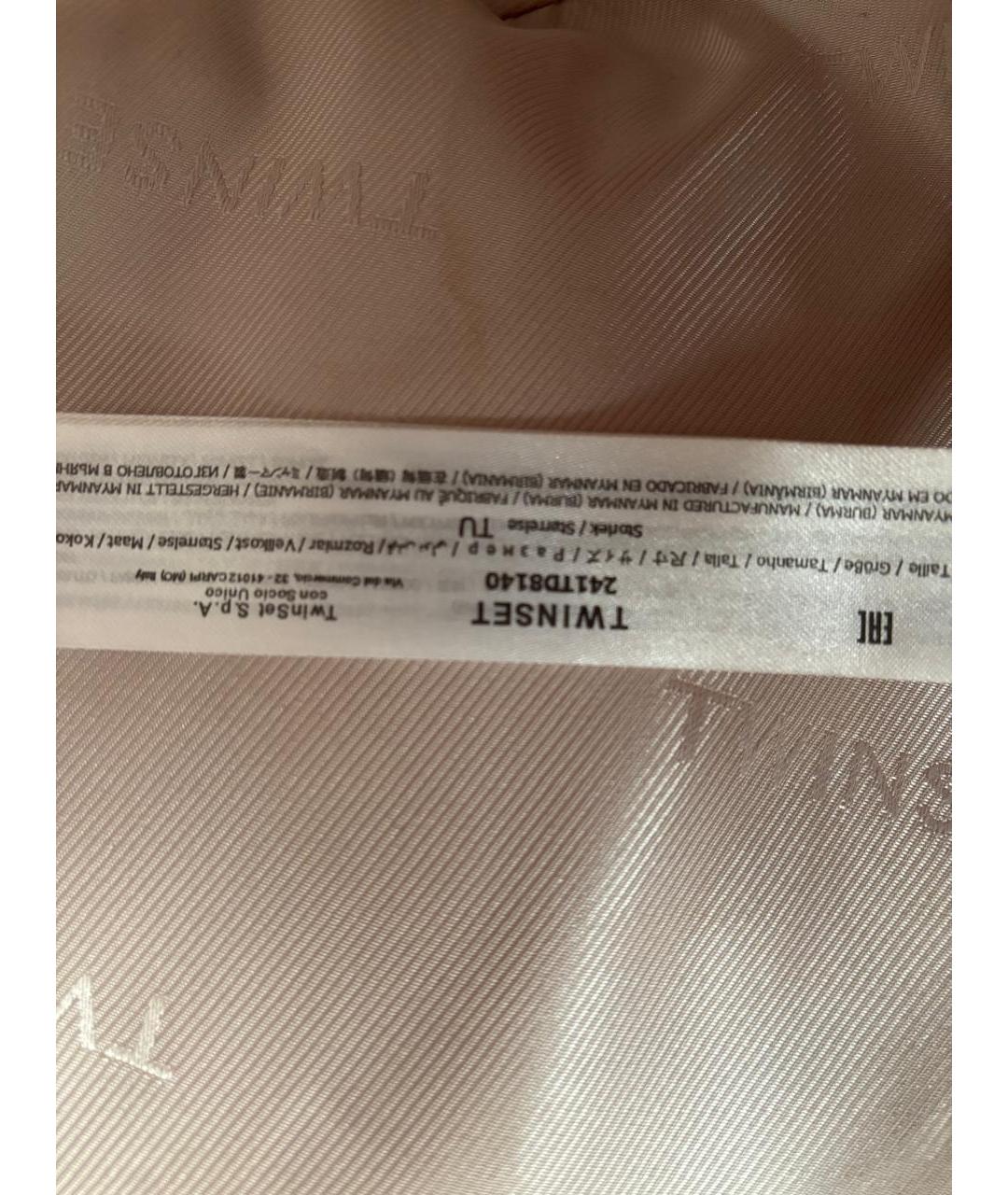 TWIN-SET Бежевая хлопковая сумка через плечо, фото 4