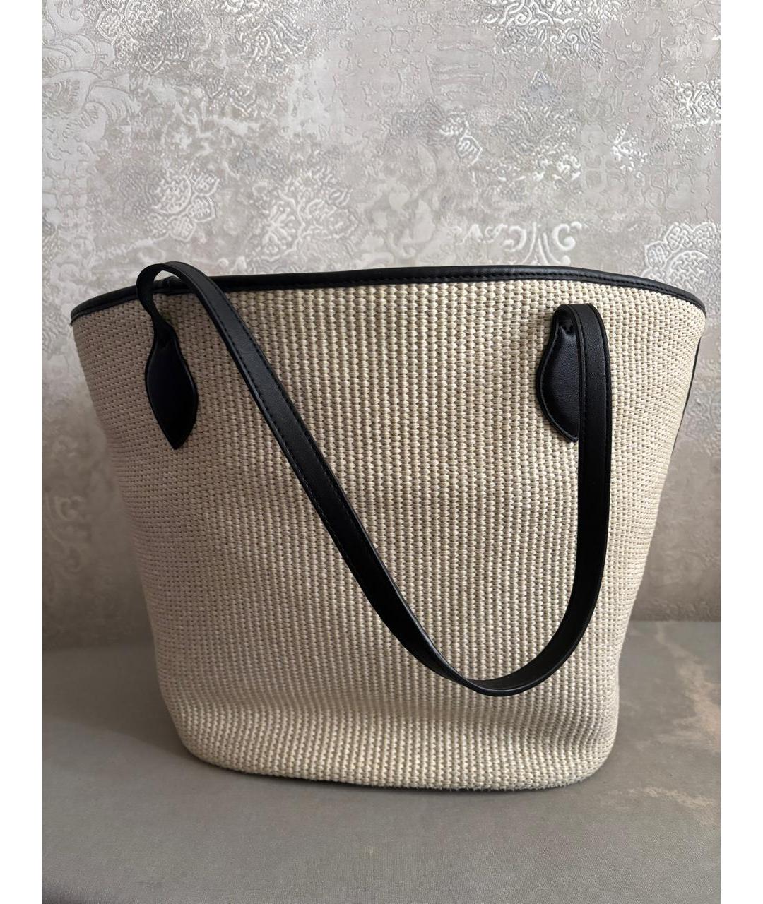 TWIN-SET Бежевая хлопковая сумка через плечо, фото 2